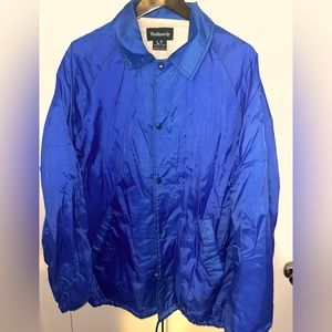 Unisex blue windbreaker bomber